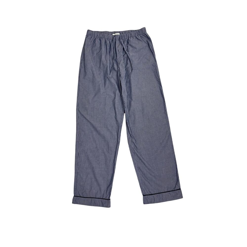 Robert Graham Lounge Pinstripe Blue Drawstring Wide Leg Pajama Pants Size XL